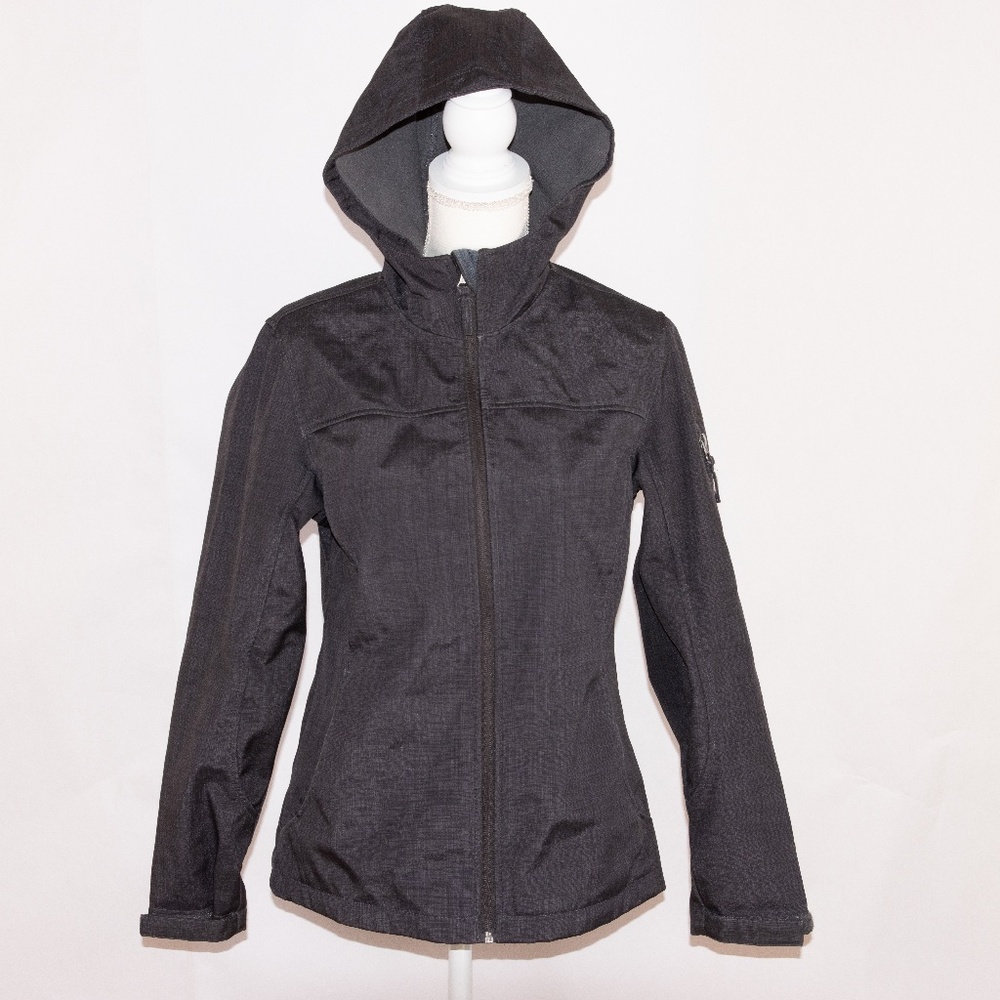 Black/Dk Gray Free Tech Womens Size M 100% Polyester Shell Fleece Lined Jacket